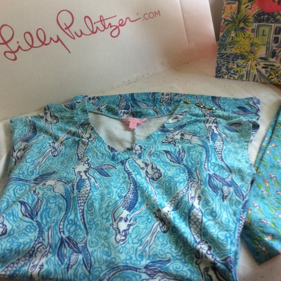 Lilly Pulitzer Spa Blue Nice Tail Mermaid Hayley - Picture 4 of 8